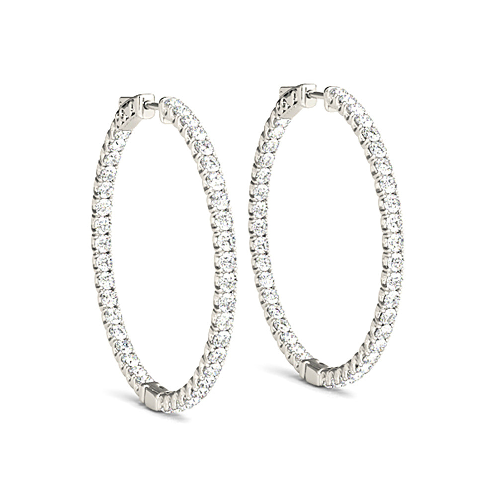 Inside-Out 2.00 ctw Diamond Hoop Earrings-VIRABYANI